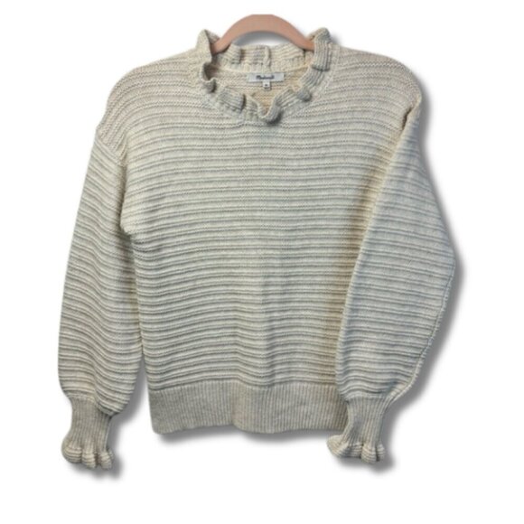 Madewell Sweaters - Madewell Sweater Ruffle Collar and Sleeves Size XS